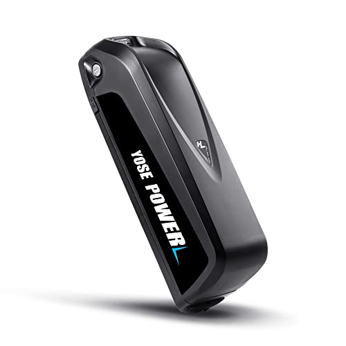 Yose Power Ebike Battery 36V 13Ah 17.4Ah/48V 13Ah 20Ah/52V 13Ah 15Ah Down Tube Battery for 200-1500W Motor, Electric Bicycle Lithium-Ion Battery, Safe Lock, Led Indicator Light, with Base and Charger