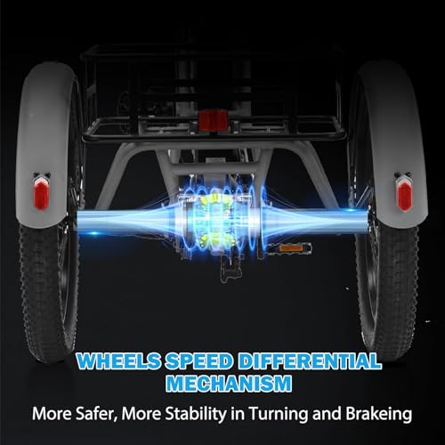 Electric Trike, Electric Tricycle for Adults, 20" Folding 3 Wheels Electric Bicycle Bikes, 48V 500W Motorized Electric Ebike with Aluminum Frame, Removable Battery and Large Basket for Women Men