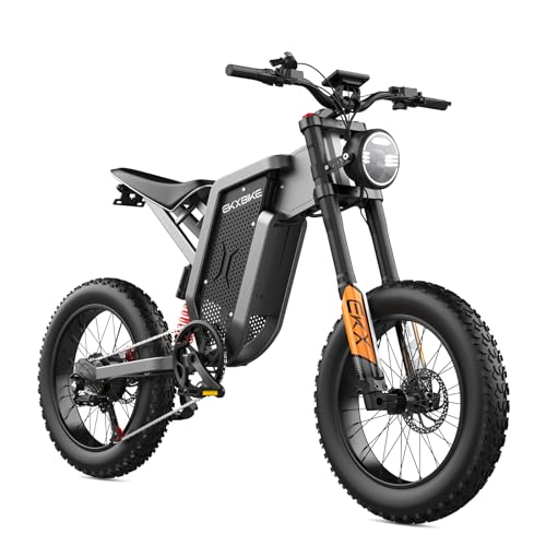 X21 Electric Bike for Adults 48V 35AH Samsung Battery 2000W Commuting Electric Dirt Bike with Dual Hydraulic Shock, Shi-Mano 7-Speed, 30MPH, 20" Fat Tire Beach Snow Electric Bicycle