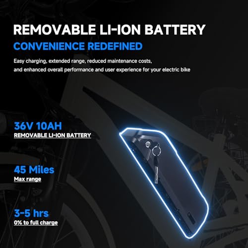 26 Inch 24 Inch Adult Electric Tricycle 3 Wheel Mountain Electric Bicycle with Basket, 350W Brushless Motor, 36V 10Ah Removable Battery, 7 Speed Ebike Trike for Men Women