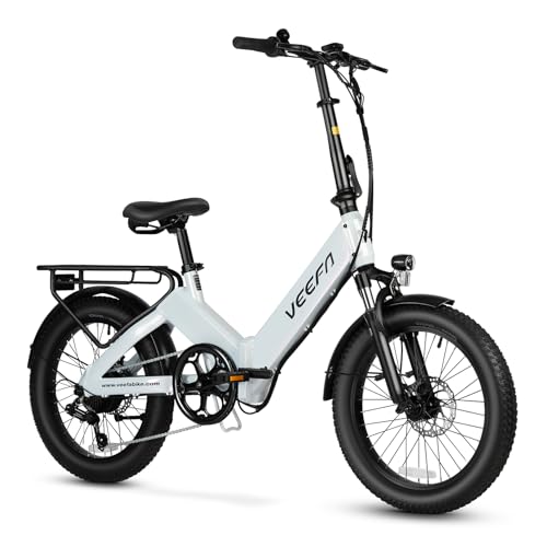 VEEFA F1 Electric Bike for Adults, 500W Motor E Bike with 10.4Ah Removable Battery, Folding Ebike 20MPH Max Speed& 60+ Miles Range, 5 Pedal-Assist Levels, UL 2849 Certified 7-Speed