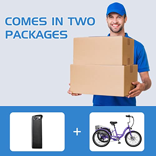 DoCred Electric Tricycle for Adults, 350W 36V Electric Trike Motorized Three Wheel Electric Bikes Bicycle with Large Basket for Women Men