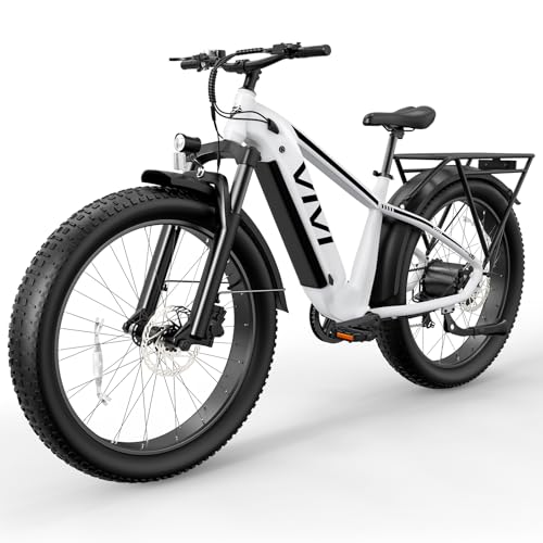 Vivi ACE01 Electric Bike for Adults, 26" x 4.0 Fat Tire Ebike, 1475W Peak Motor Torque Sensor Electric Mountain Bike, 25MPH Electric Bicycle with 48V 15AH Battery, 7 Speed, Hydraulic Brake, UL 2849