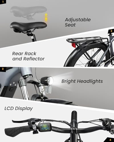 VEEFA M2 Electric Bike for Adults 27.5” Ebike with 750W Peak Motor Up to 20MPH, 80 Miles Max Range by 48V Built-in Removable Battery, 5 Pedal-Assist Levels, UL2849 Certified, Suitable for Commuting