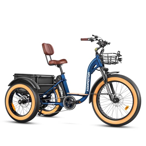 ADDMOTOR Electric Trike for Adults, 750W Rear Motor, Grandtan II Electric Trike, 85MI, 3 Wheel Electric Bikes, 450 lbs, 48V 20Ah Battery, Electric Tricycle, Etrike, Differential & Parking Brake