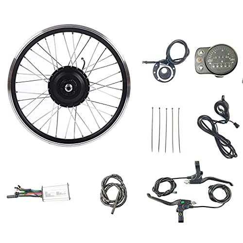 ZYXU Electric Bike Conversion Kit, 36V/48V 350W 16" 20" 24" 26" 28" 700C E-Bike Conversion Kit KT-900S Conversion Waterproof Kit Bike Hub Motor Conversion Kit,48v350w/front Wheel,24”