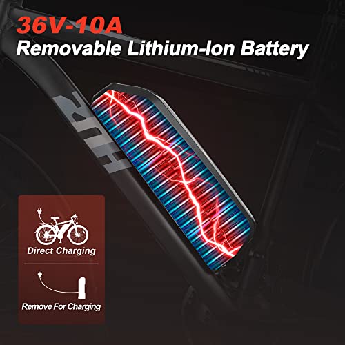 ZNH Electric Bike, 26'' E Bike for Adults 350W Electric Commuter Bike/Mountain Bike, Adult Ebike with Removable 36V/10AH Battery UL Certified, Electric City Bicycles for Adult/Shimano 21-Speed