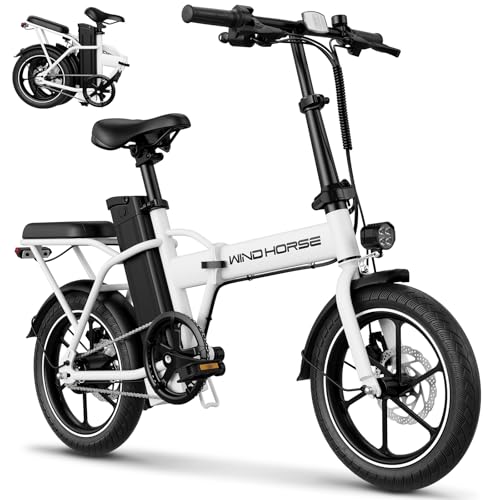 WINDHORSE Peak 630W Foldable Electric Bike for Adults, 25MPH Speed, Max 35-Mile Range, Folding Ebike with Removable Battery, 16" Tires, Dual Seats