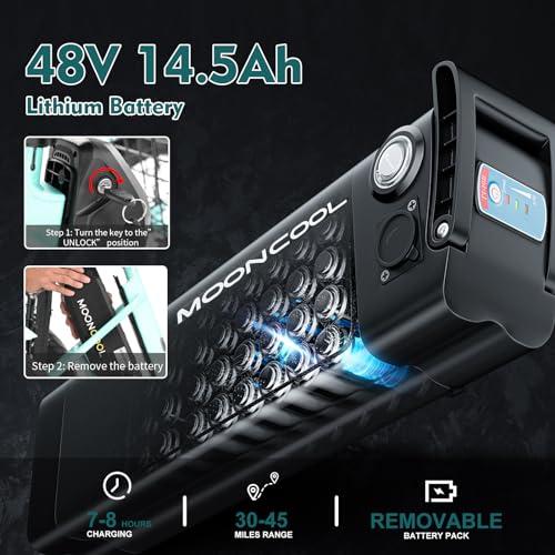 MOONCOOL Electric Tricycle for Adults, 20" x 4" Fat Tire Electric Trike, 48V 500W Motorized Electric Bicycle Bikes, 3 Wheels 7 Speed Ebike with Removable Battery, Aluminum Frame & Large Basket