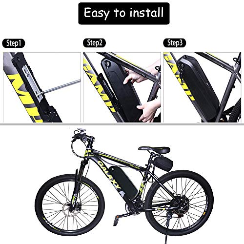 Yasco 48v/52v/36v 13Ah/17.5Ah/20Ah Ebike Battery for 500w/750w/1000w/1200w/1500w Adult Electric Bike Conversion Kit Removable Large Capacity Lithium Battery