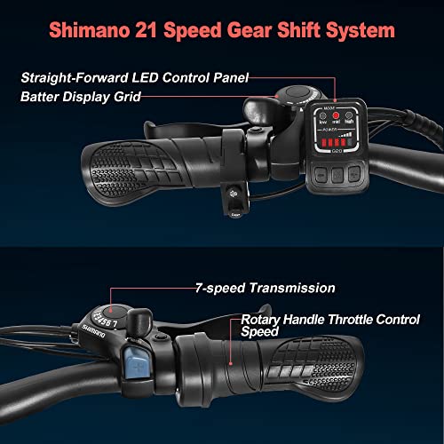 ZNH Electric Bike, 26'' E Bike for Adults 350W Electric Commuter Bike/Mountain Bike, Adult Ebike with Removable 36V/10AH Battery UL Certified, Electric City Bicycles for Adult/Shimano 21-Speed