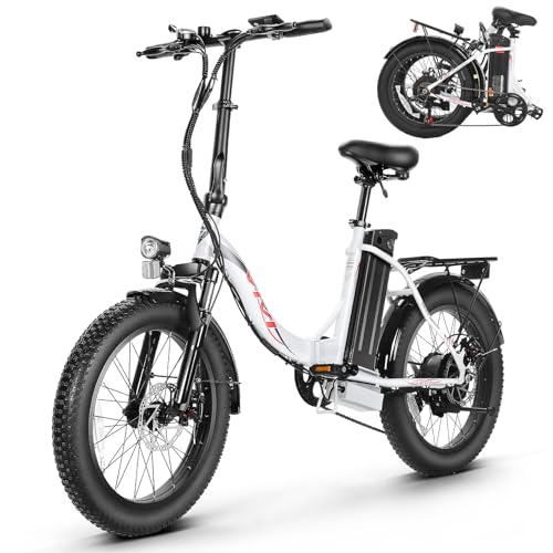 Vivi Folding Electric Bike for Adults, 20" Fat Tire Folding Ebike, 900W Peak Motor Foldable Electric Bicycle 21.7MPH Electric Cruiser Bike with 48V Removable Battery, 7 Speed Commuter E Bike