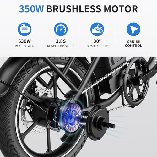 WINDHORSE Electric Bike for Adults, Folding Ebike with 630w Peak Motor, Dual Disc Brake, 35 Miles Range, 25MPH, Suspension, Removable Battery, Electric Bicycle for Commuter