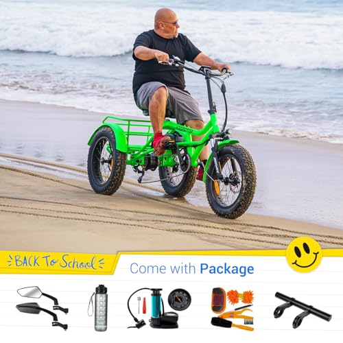 ADDMOTOR Electric Trike for Adults, 750W Rear Motor Electric Tricycle, 48V 20Ah, 85MI, 380lbs, M-360 II Semi-Recumbent Fat Tire Etrike, 3 Wheel Electric Bike for Senior, Parking Brake, Differential