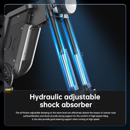 X21 Electric Bike for Adults 48V 35AH Samsung Battery 2000W Commuting Electric Dirt Bike with Dual Hydraulic Shock, Shi-Mano 7-Speed, 30MPH, 20" Fat Tire Beach Snow Electric Bicycle