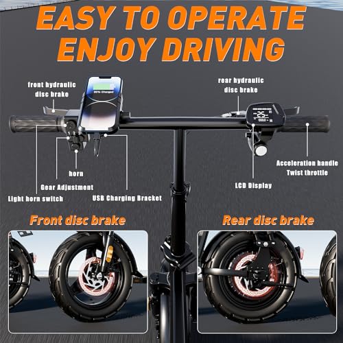 Z1 Electric Bike for Adults, Tomofree City Commuter Electric Bike 50 Miles, E Bikes for Adults Electric 1000w Motor, 3-Speed Electric Bicycles Enjoy Off-Road Riding with Rearview Mirror, LCD Display