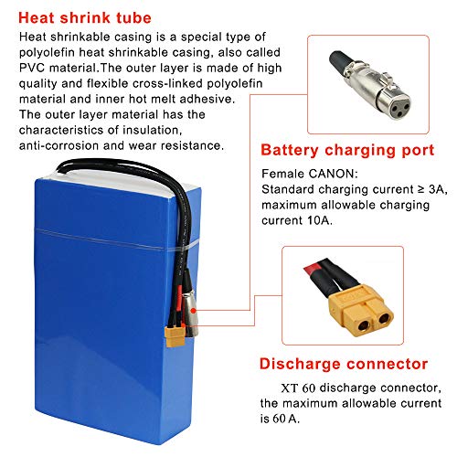 Yasco (US Warehouse) 72v/60v/48v/52v/36v/24v Ebike Battery for 250w -3000w Motor, 15Ah/20Ah/25Ah Large Capacity Waterproof Rectangular PVC Lithium Battery Pack Adult Electric Bike Conversion Kit