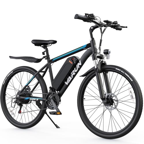VARUN Electric Bike for Adults - 500W Electric Bike with 48V Removable Battery - 26" Electric Bicycle Up to 45 Miles 20 MPH with 21 Speed Gears & Dual Front Fork Suspensions