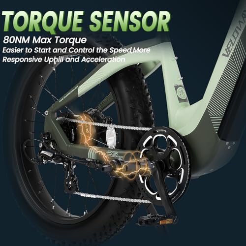 VELOWAVE Grace 2.0 48V 20AH Electric Bike for Adults 750W Bafang Motor Ebike with Fender Shimano 7-Speed 26" x 4.0 Fat Tire Step-Thru Electric Bicycle