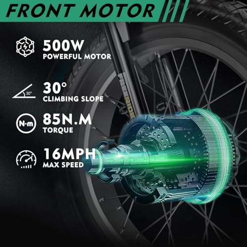 DoCred Electric Tricycle for Adults, 20" x 4" Fat Tire Electric Trike, 500W 48V Motorized Electric Bicycle Bikes, 7 Speeds 3 Wheels Ebike with Removable Battery, Aluminum Frame & Large Basket