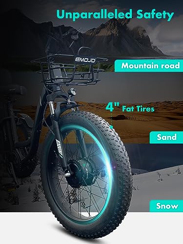 EMOJO Fully Assembled Caddy Pro 500W 20 x 4.0 Inch Fat Tire Electric Tricycle for Adults Hydraulic Disk Brakes Ebike Trike 7 Speed Pedal Assist 3 Wheel Electric Bike with 48V 15.6Ah Battery (Red)