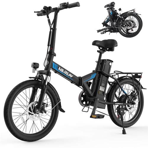 VARUN Electric Bike - Peak 750W Folding Ebike for Adults Up to 40 Miles 20MPH, 48V Removable Lithium-Battery, Stylish 20" Foldable Electric Bicycle Commuter for Women & Men