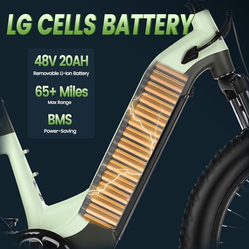 VELOWAVE Grace 2.0 48V 20AH Electric Bike for Adults 750W Bafang Motor Ebike with Fender Shimano 7-Speed 26" x 4.0 Fat Tire Step-Thru Electric Bicycle