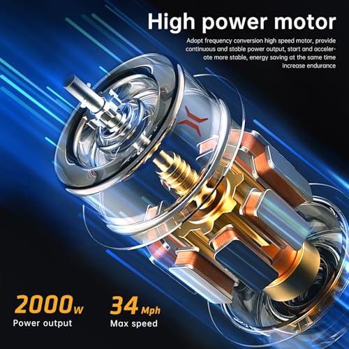 X21 Electric Bike for Adults 48V 35AH Samsung Battery 2000W Mountain Electric Dirt Bike, 30MPH, Shi-Mano 7-Speed, Hydraulic Oil Brake, 20“*4.0 Mens Commuting Electric Bicycle