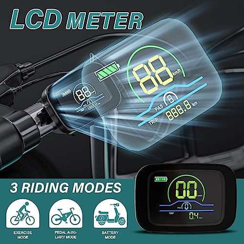 MOPHOTO Electric Trike, 7 Speeds Electric Tricycle for Adult, 350W 36V 3 Wheel Electric Bikes, Motorized Tricycle Adult Electric Three Wheels Bicycle for Senior