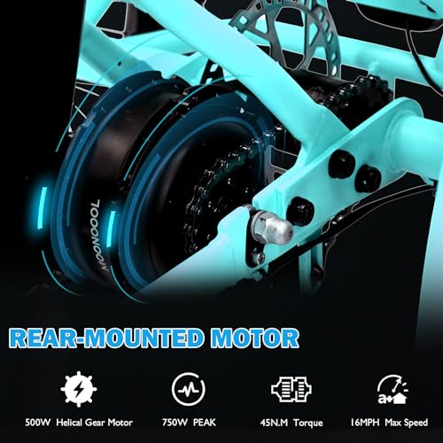 DoCred Electric Tricycle for Adults, 500W 48V Folding Electric Trike, 3 Wheels Electric Bicycle, Aluminum Frame Electric Tricycle with Large Basket and Removable Battery for Women Men