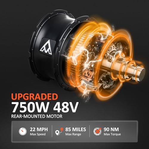 ADDMOTOR Electric Trike for Adults, 750W Rear Motor Electric Tricycle, 48V 20Ah, 85MI, 380lbs, M-360 II Semi-Recumbent Fat Tire Etrike, 3 Wheel Electric Bike for Senior, Parking Brake, Differential