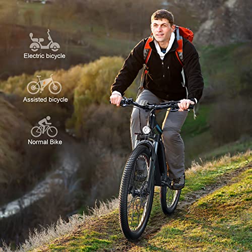 Wooken Electric Bike for Adults with Peak 750W Motor, 27.5'' Ebike with 48V 499WH Removable Battery, Up to 55Miles Electric Mountain Bike, 21.6MPH Adults Electric Bicycle with LCD Display, 21 Speed