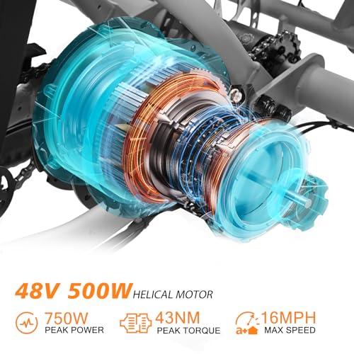 MOPHOTO Electric Trike, 7 Speeds Electric Tricycle for Adult, 350W 36V 3 Wheel Electric Bikes, Motorized Tricycle Adult Electric Three Wheels Bicycle for Senior