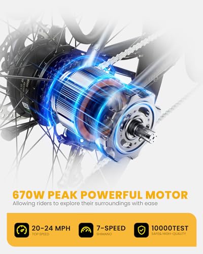 VEEFA M2 Electric Bike for Adults 27.5” Ebike with 750W Peak Motor Up to 20MPH, 80 Miles Max Range by 48V Built-in Removable Battery, 5 Pedal-Assist Levels, UL2849 Certified, Suitable for Commuting