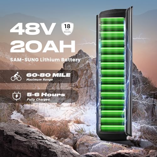 VITILAN T7 Electric Bike for Adults Fat Tire Ebike 750W BAFANG Motor 20AH Removable Sam-Sung Battery 26 Inch Mountain 28MPH Electric Bicycle Full Suspension Shi-Mano 8 Speed