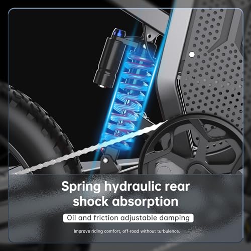 X21 Electric Bike for Adults 2000W 35AH Samsung Battery Mountain Moped Mens Electric Dirt Bike, 30MPH, 7-Speed, Hydraulic Oil Brake, 20" Off Road Tyre Electric Motorcycle for Adult