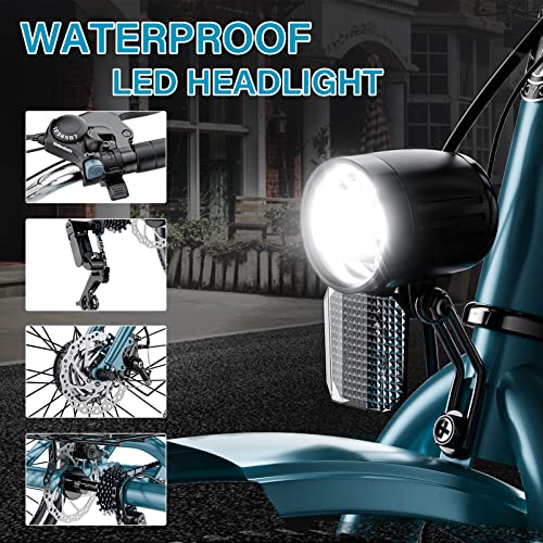 H&ZT 7 Speed Electric Trike Tricycle, 350W 10AH 15MPH 36V Lithium Battery UL Certified, 24" / 26" Electric 3 Wheel Bikes for Adults