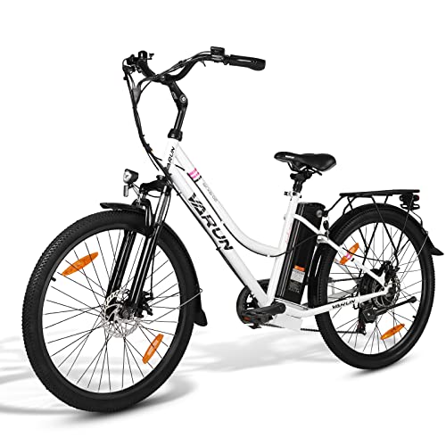 VARUN Electric Bike for Adults - 500W Electric Bicycle Up to 40 Miles, Removable Battery, 7-Speed, and Shock Absorber, Stylish 26" Ebike Suitable for Commuting