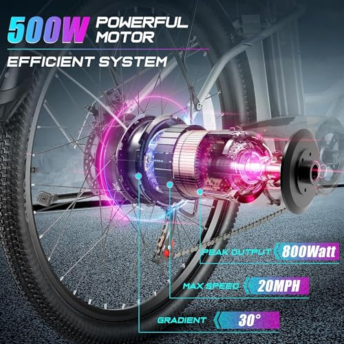 Vivi Electric Bike for Adults 750W Peak Ebike with Removable Battery, 26'' Electric Commuter Bike 21.7MPH & 50 Miles Adult Electric Bicycles with Cruise Control, LCD Display, UL 2849 Certified