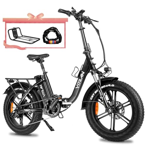 VITILAN 1200W Peak Electric Bike for Adults, U7 2.0 Folding 20*4.0 Inch Fat Tire Ebike, 48V 20AH Sam-Sung Removable Battery Max Range 80Miles&28Mph, Step-Through Electric Bicycle With Dual Suspension