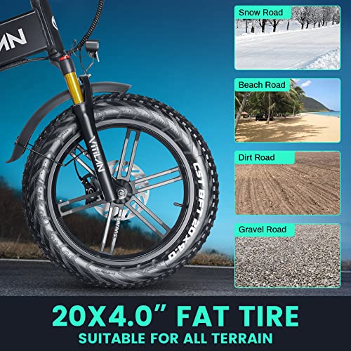 VITILAN i7 Pro Electric Bike Adults Folding 750W BA-FANG/E-iwol Motor Fat Tire Ebike Removable 16AH/20AH Cell Battery Full Suspension Electric Bicycle 8-Speed