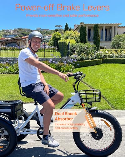 Electric Tricycle for Adults, ECORD 48V/10.4Ah Electric Trike with 500w Motor, Removable Battery, Bike Basket, for Sand Road, City Road, Gravel Road, Snowy Road, etc