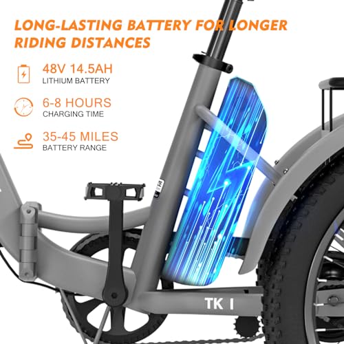 MOPHOTO Electric Trike, 7 Speeds Electric Tricycle for Adult, 350W 36V 3 Wheel Electric Bikes, Motorized Tricycle Adult Electric Three Wheels Bicycle for Senior
