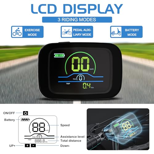 MOONCOOL Electric Tricycle for Adults, 350W 36V Electric Trike Motorized Three Wheel Electric Bicycle, 7 Speeds 3 Wheels Adult Electric Tricycle with Large Basket