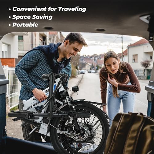 VARUN Electric Bike - Peak 750W Folding Ebike for Adults Up to 40 Miles 20MPH, 48V Removable Lithium-Battery, Stylish 20" Foldable Electric Bicycle Commuter for Women & Men