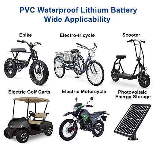 Yasco (US Warehouse) 72v/60v/48v/52v/36v/24v Ebike Battery for 250w -3000w Motor, 15Ah/20Ah/25Ah Large Capacity Waterproof Rectangular PVC Lithium Battery Pack Adult Electric Bike Conversion Kit