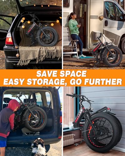 W Wallke X3 Pro Electric Bike 2000W Dual Motor/1200W Full Suspension 1056WH Foldable 26 Inch Fat Tire Mountain Ebikes Adults 34-35MPH Fast Electric Bicycle APP Control/Smart Display, UL2849 Certified