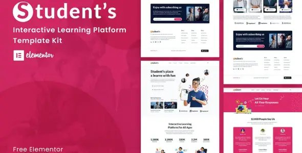 Student’s Online e-Course Elementor Template Kit