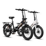 A2 Folding Electric Bike, 20'' Fat Tire Electric Bike with 750W Motor, 48V Removable Battery, 28MPH Max Speed, 45 Mile Range, Step-Through Frame and 7-Speed,2PCS