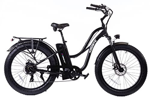 Version 1.0.0 Beach Cruiser E-Bike 1050W Pack Watts Motor 48V/768WH Lithium Battery 26”x4.0 Fat Tire Max Speed 28m/h Step-Thru M5 Larger Size Display 7 Gears for Adults - Image 1
